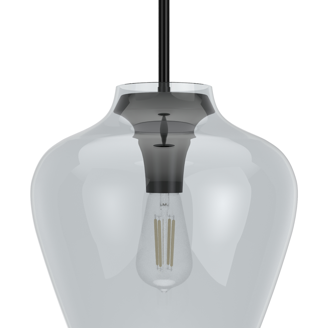 Hunter Vidria Smoked Glass 1 Light 12 Inch Pendant