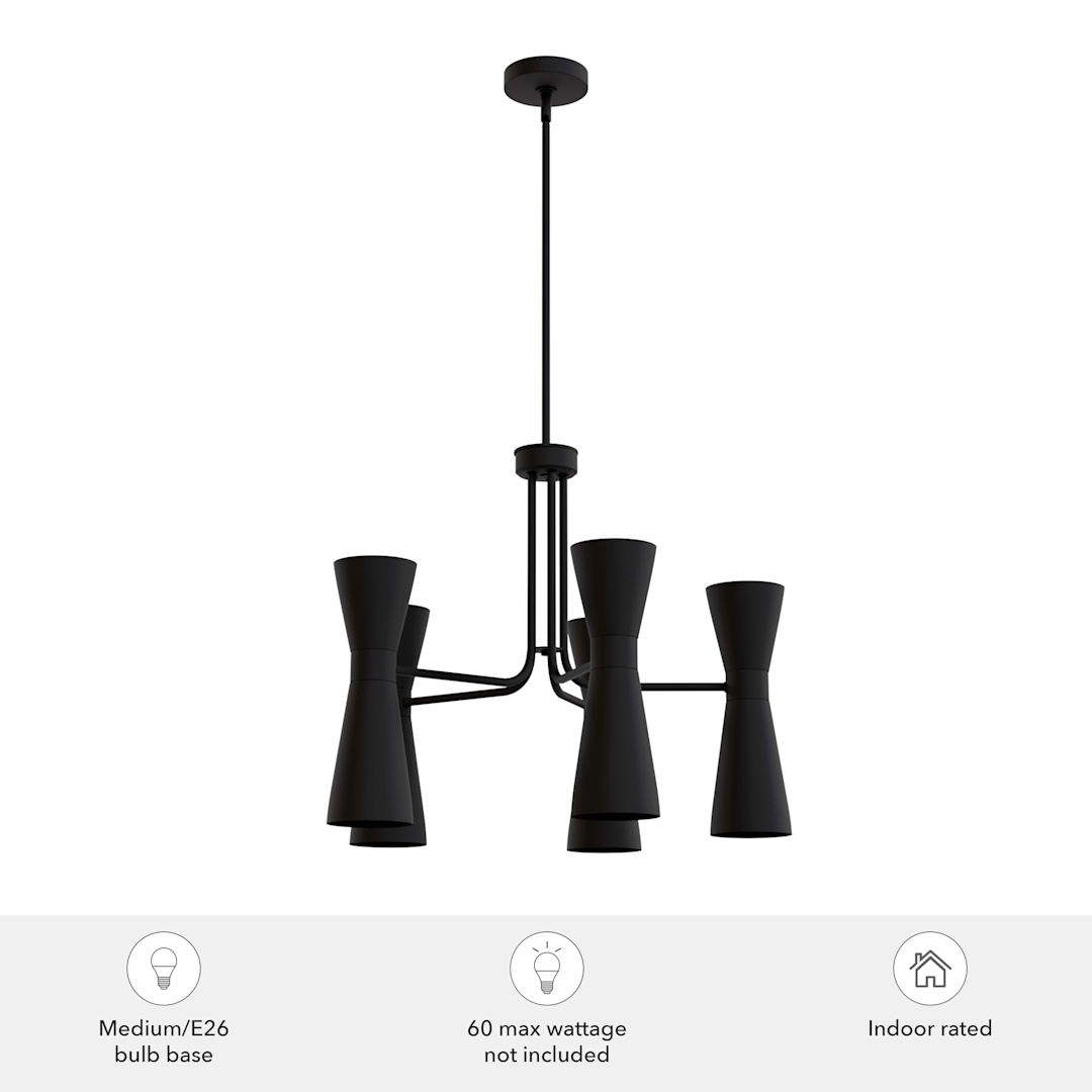Hunter Zola Up and Down 10 Light 26 Inch Chandelier