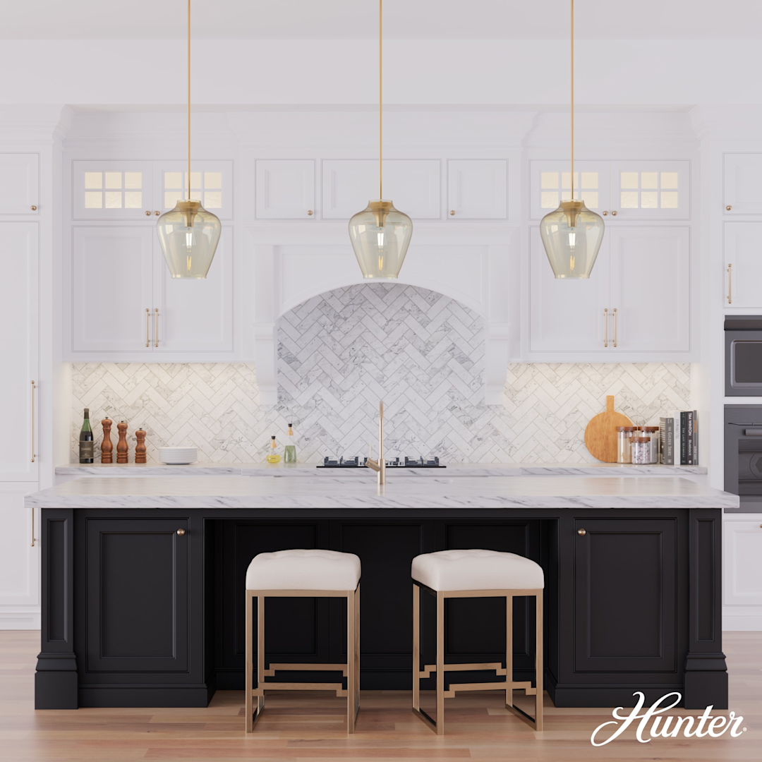 Hunter Vidria 1 Light 12 Inch Pendant