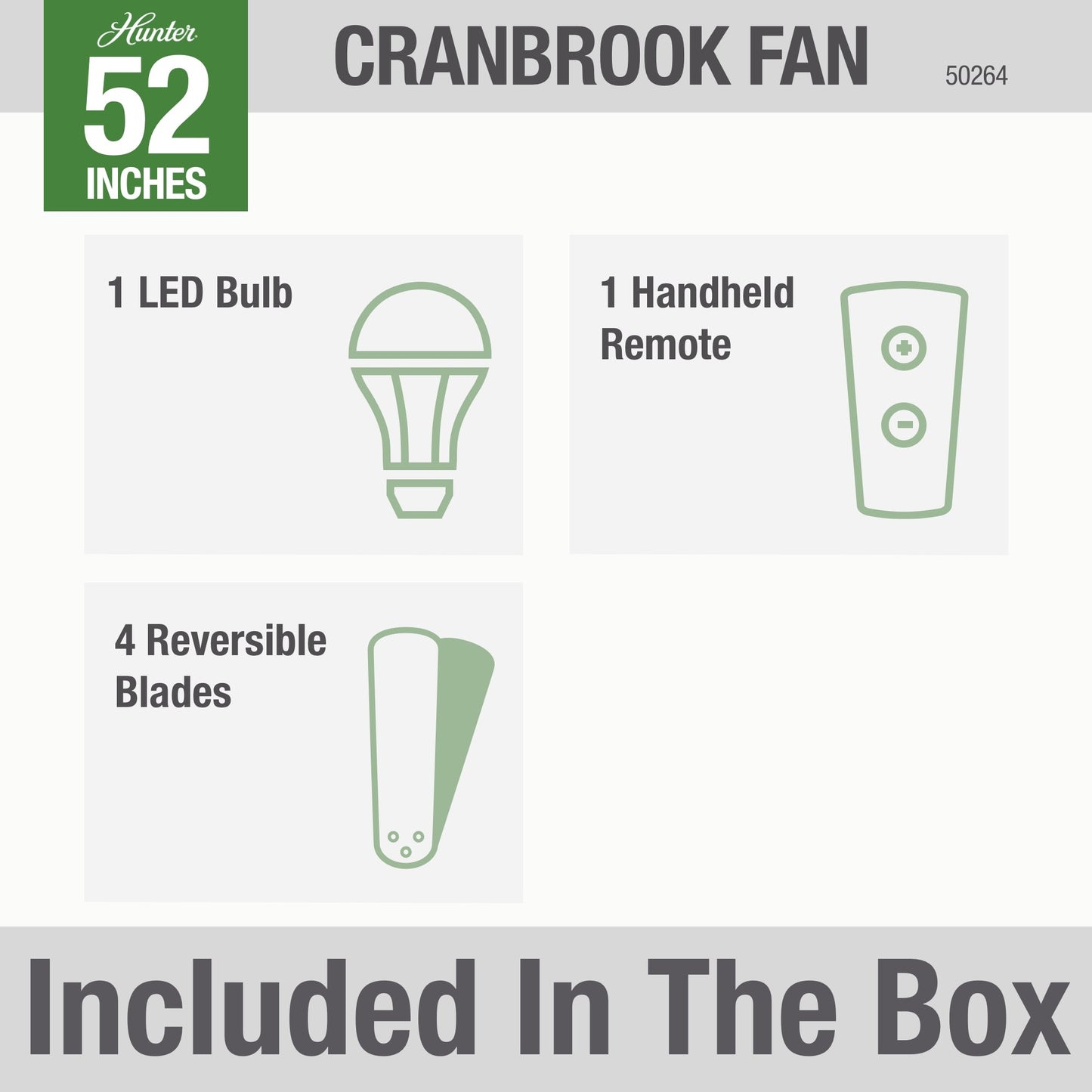 Cranbrook Low Profile with Light 52 inch