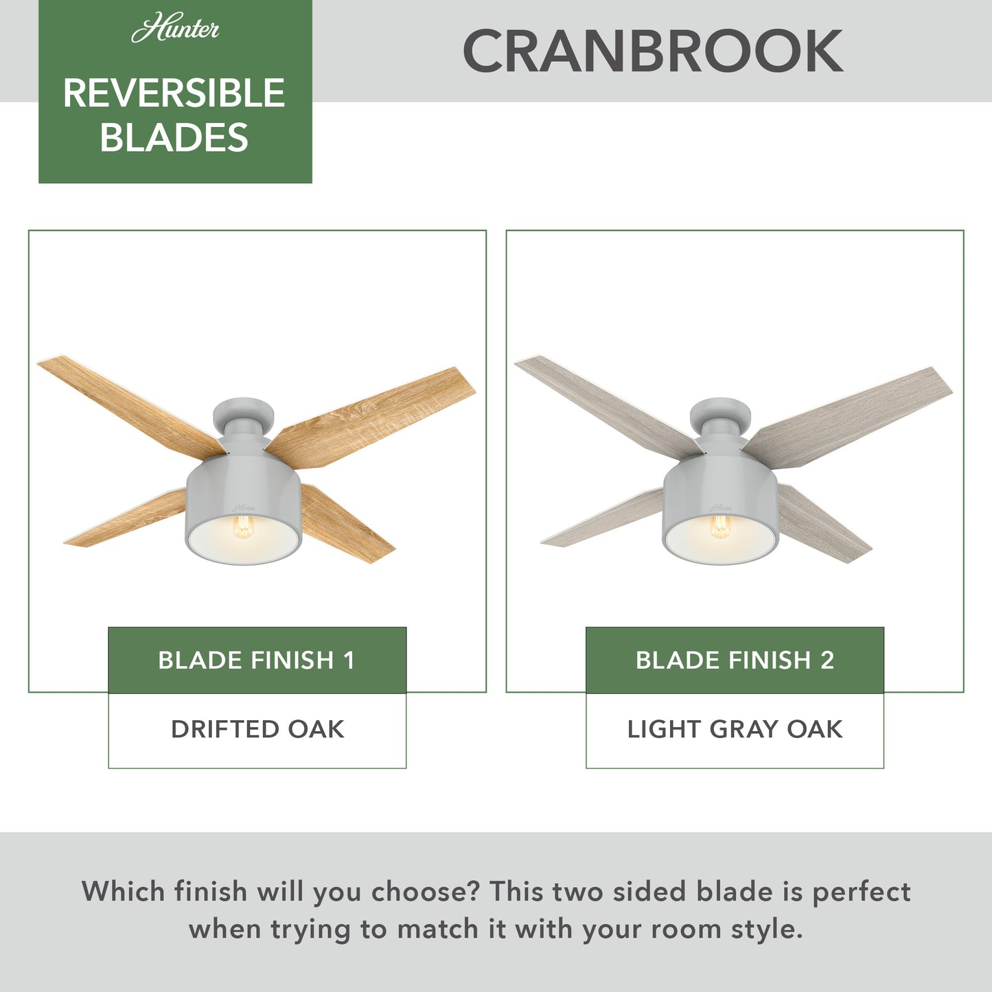 Cranbrook Low Profile with Light 52 inch