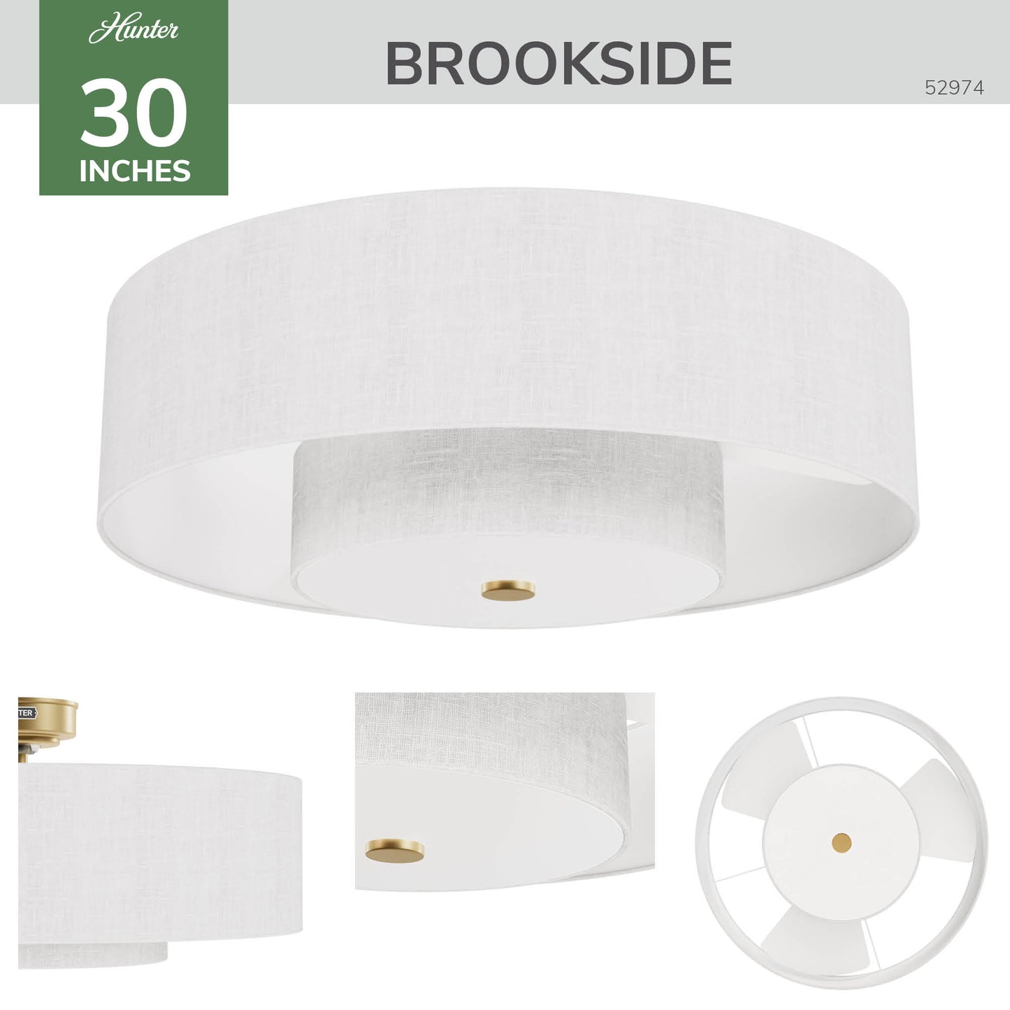 Brookside Jasmine Roth Indoor Fandelier with LED Light 30 inch with remote