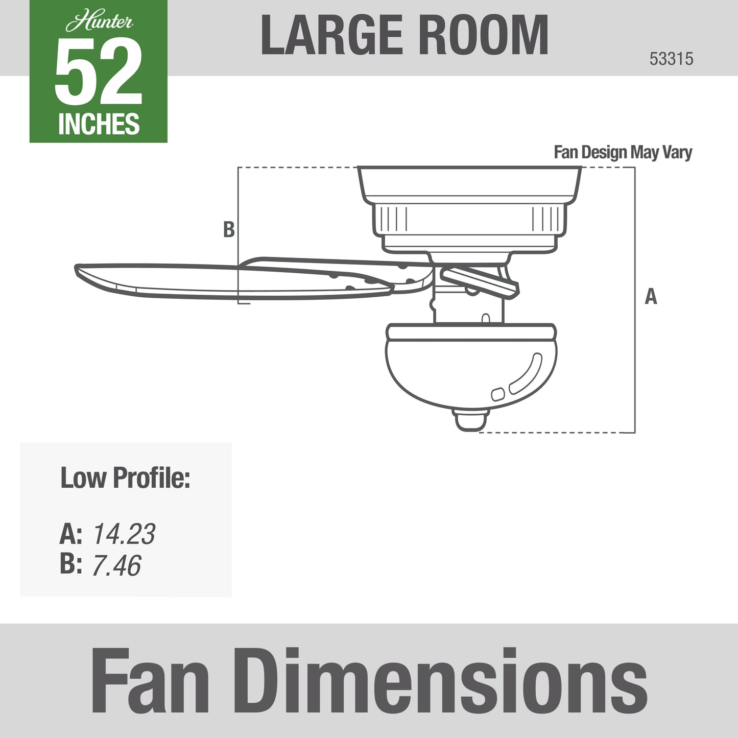 Newsome Low Profile with Light 52 inch