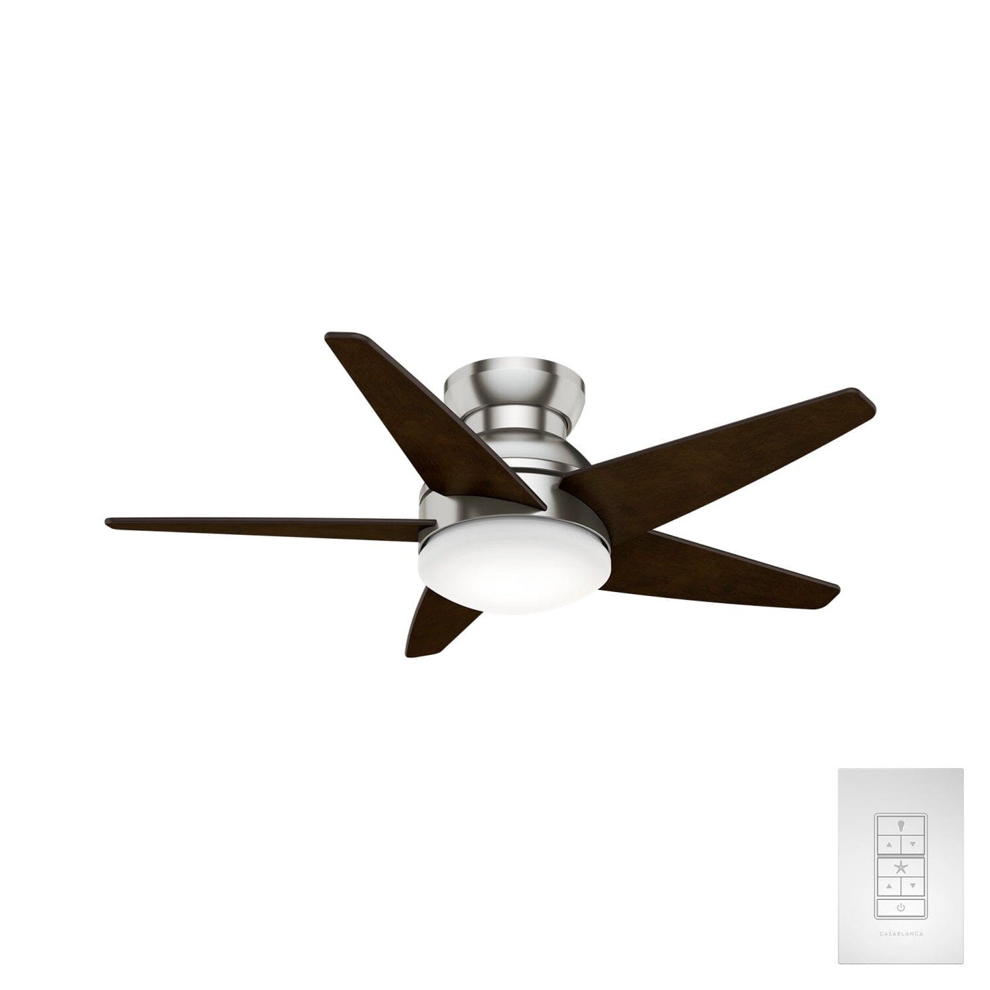 Isotope Low Profile with LED Light 44 inch Ceiling Fans Casablanca Brushed Nickel - Espresso