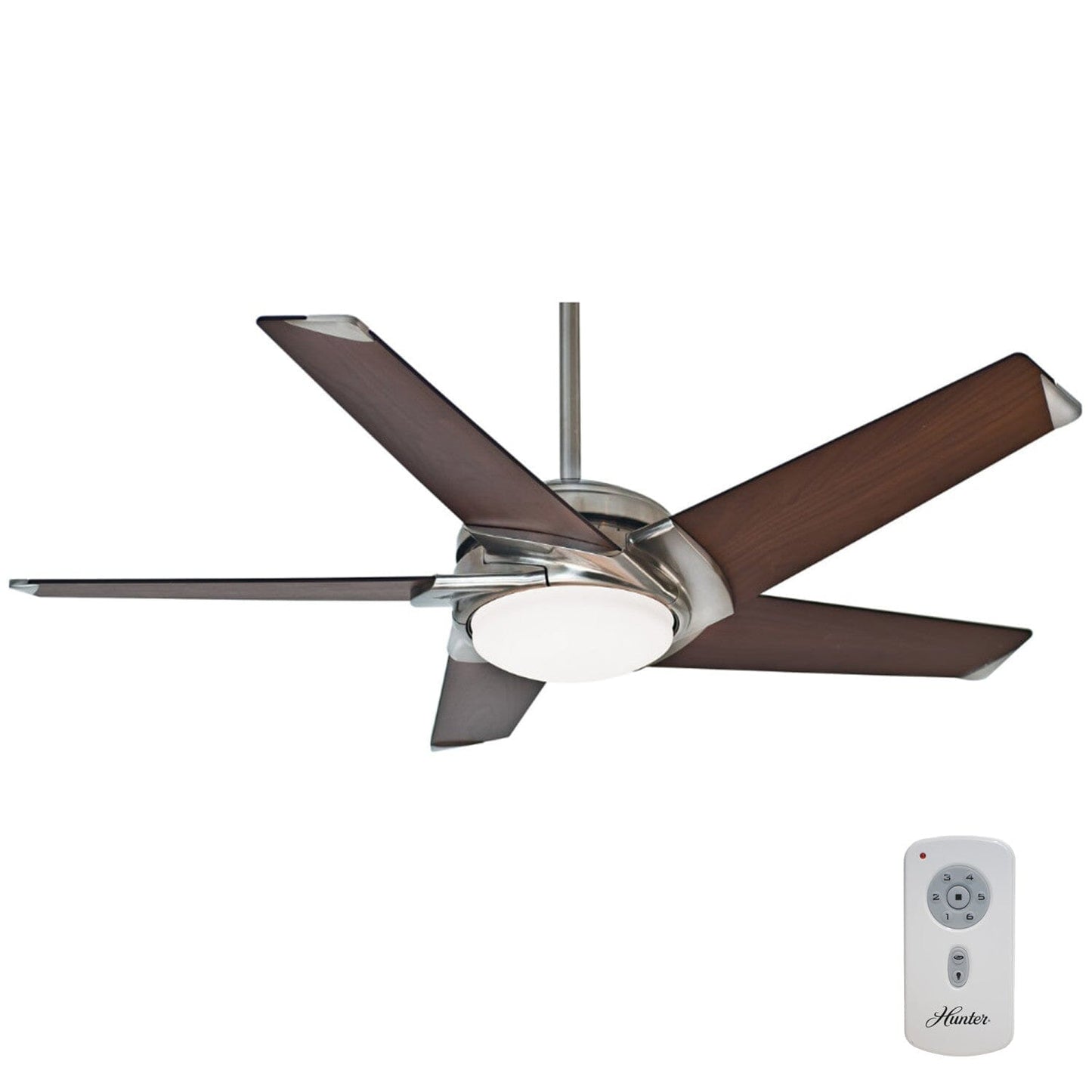 Stealth DC with LED Light and Remote Control 54 inch Ceiling Fans Casablanca Brushed Nickel - Walnut