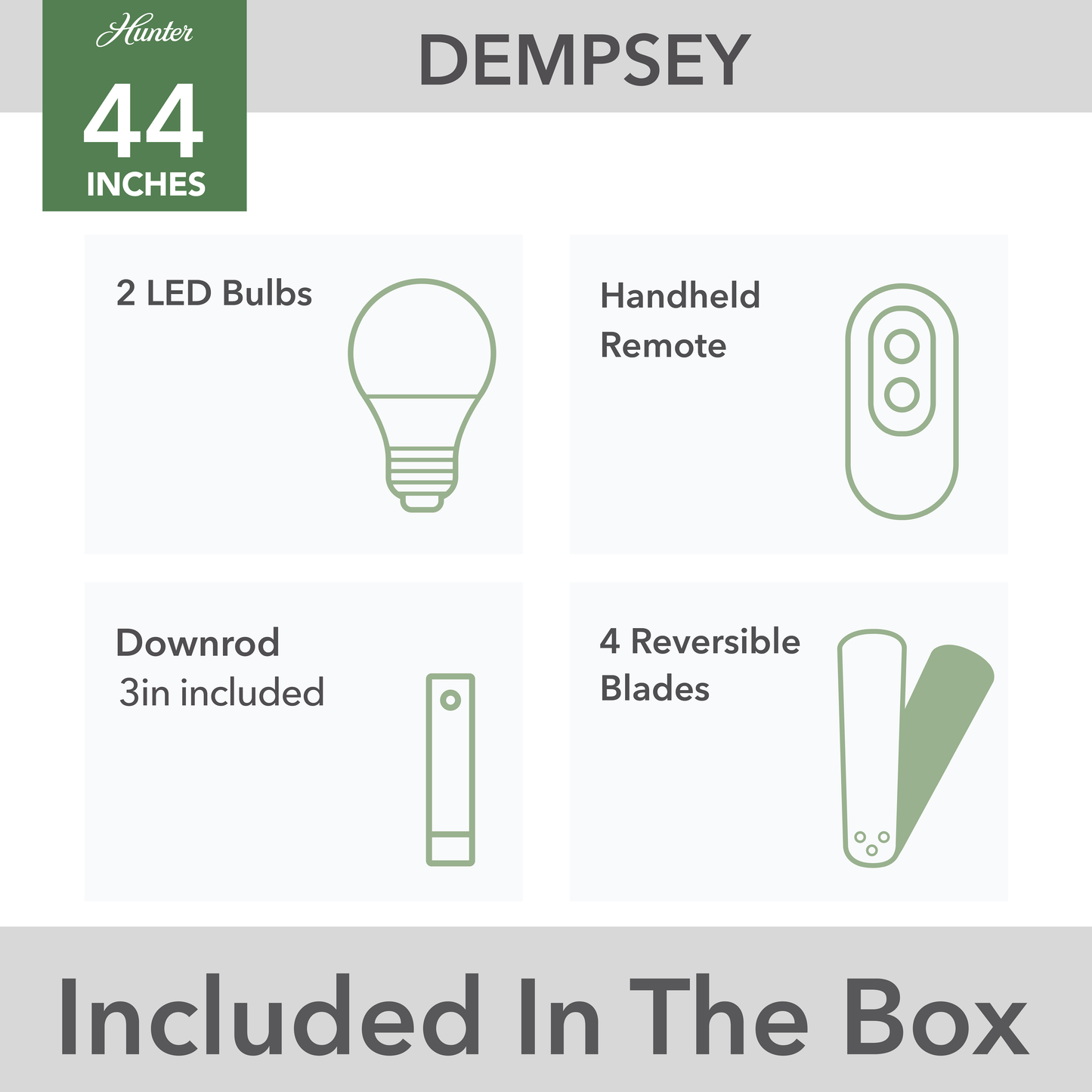 Dempsey with LED Light 44 inch