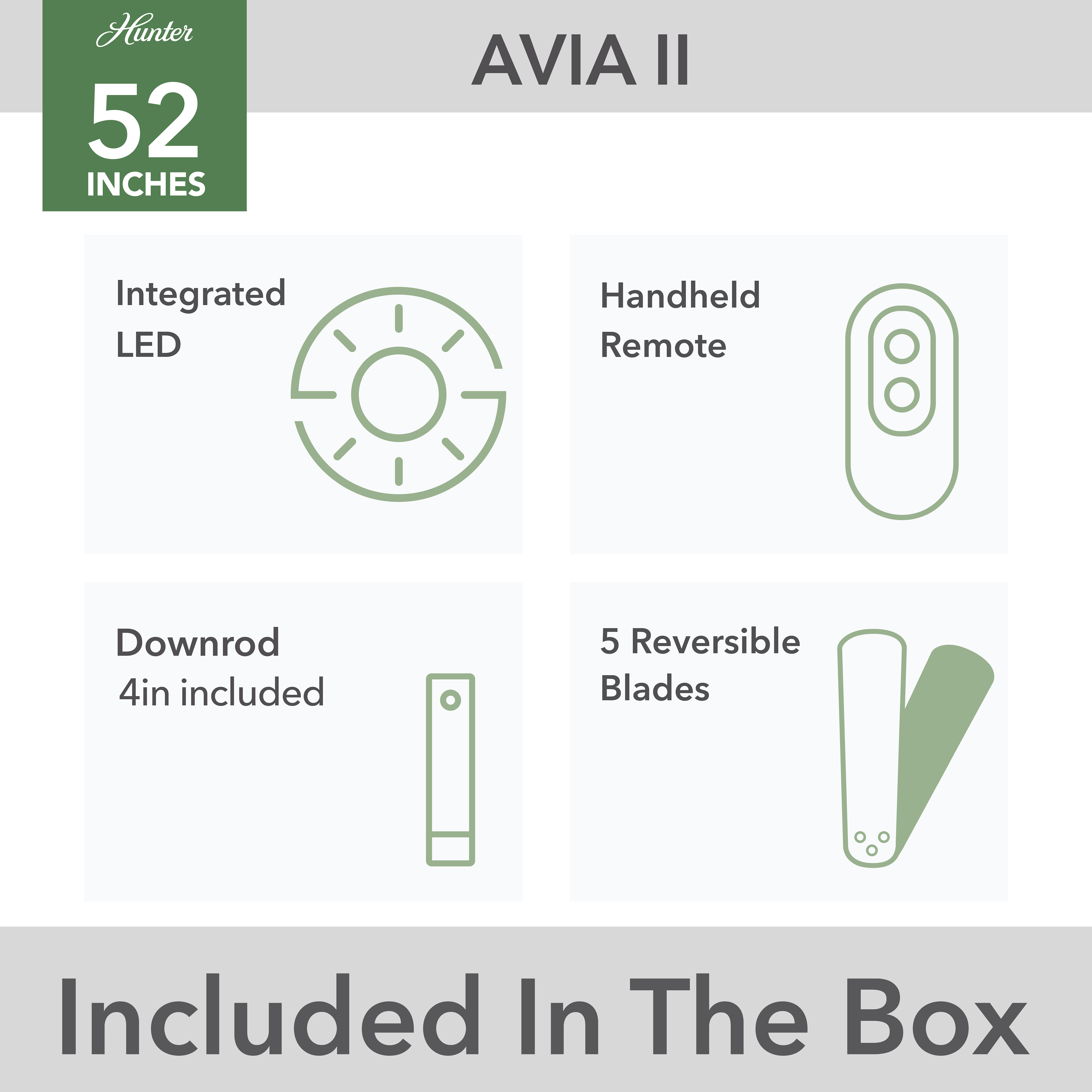 Avia with LED Light 52 inch