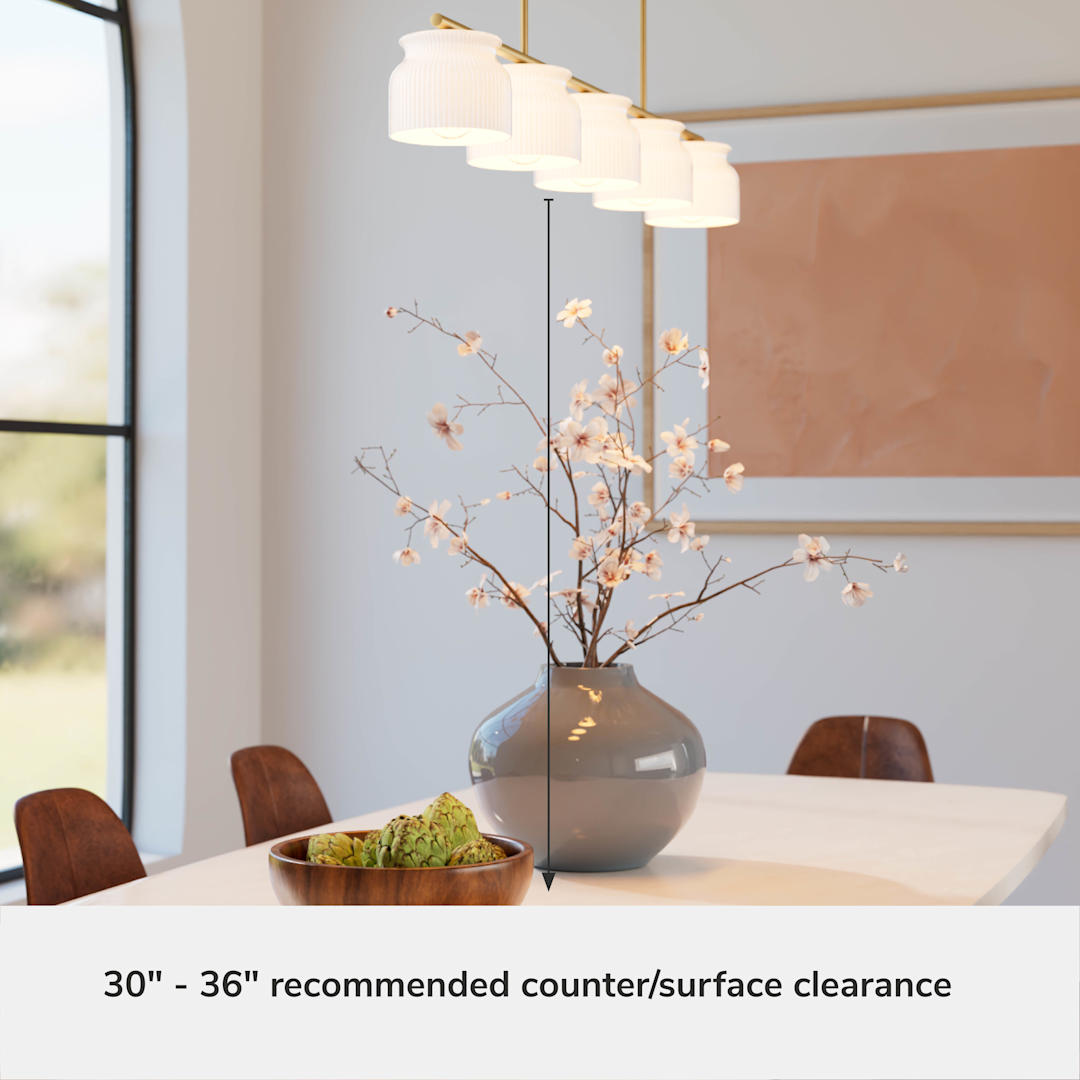 Hunter  Harlowe Jasmine Roth 5 Light Large 51 Inch Linear Chandelier