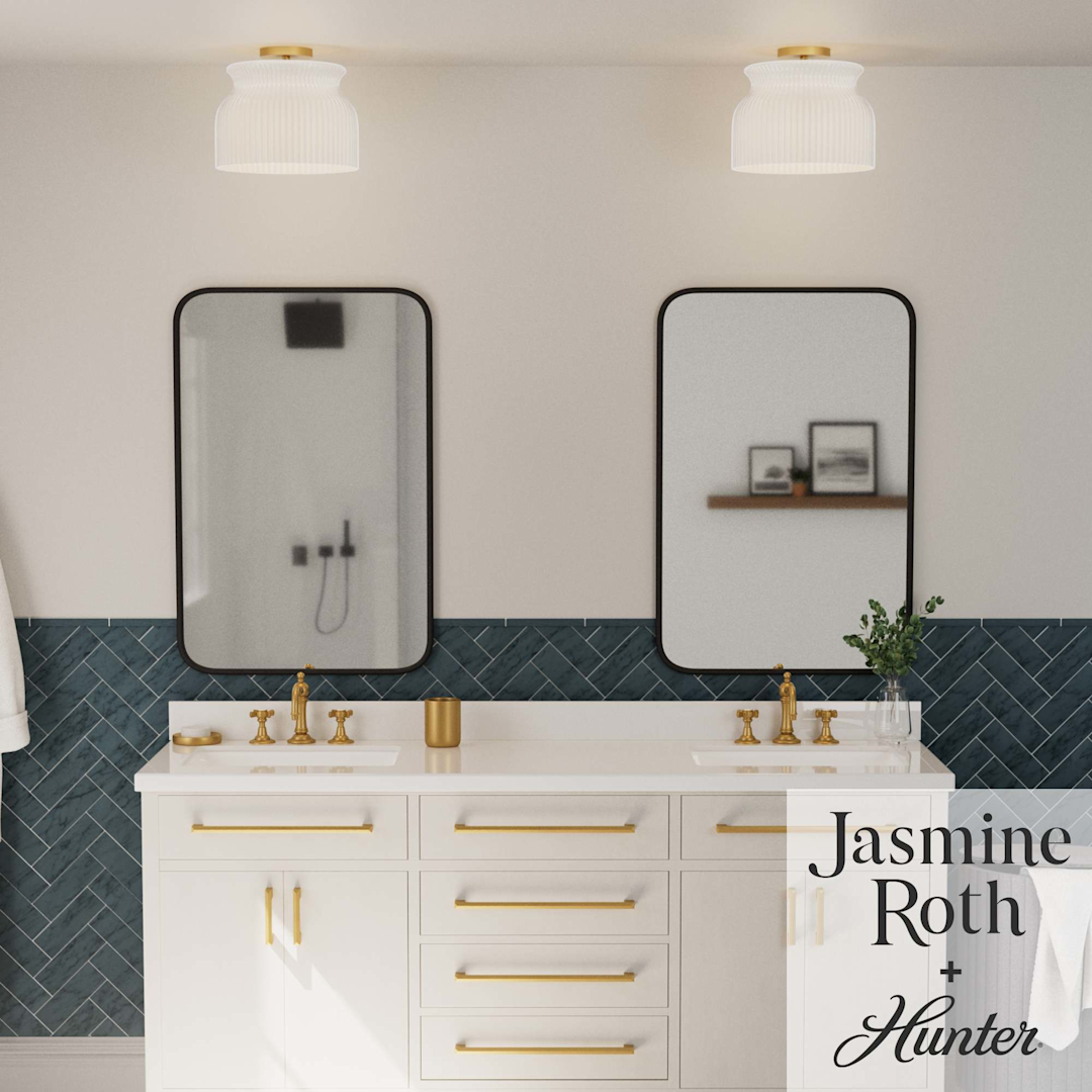 Hunter Harlowe Jasmine Roth 1 Light Large 14 Inch Flush Mount