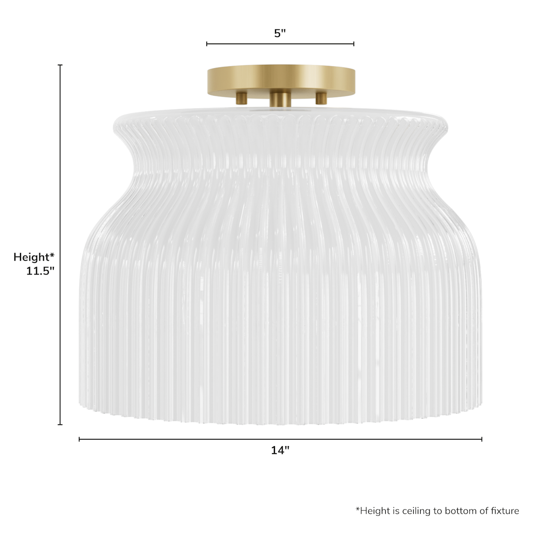 Hunter Harlowe Jasmine Roth 1 Light Large 14 Inch Flush Mount