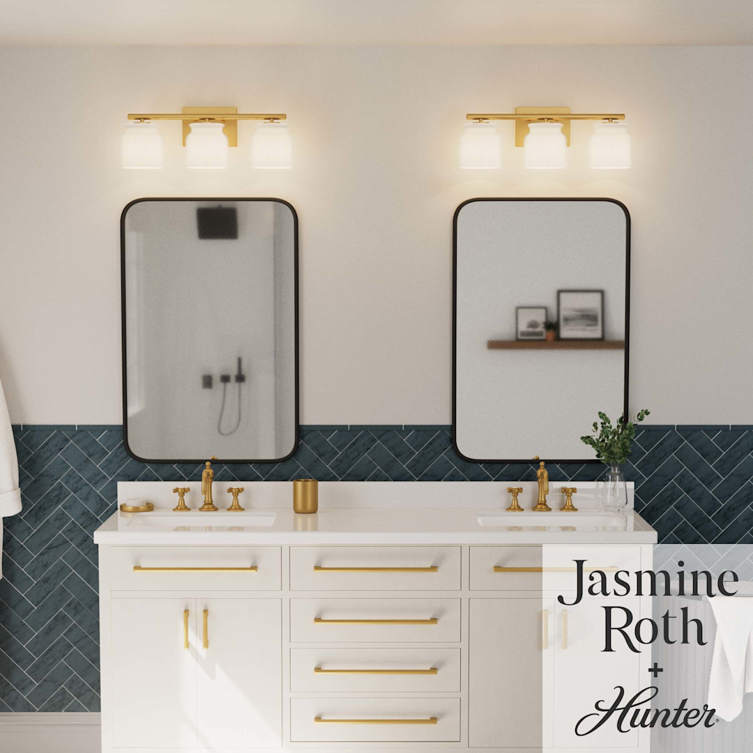 Hunter Harlowe Jasmine Roth 3 Light Medium 22 Inch Bath Vanity