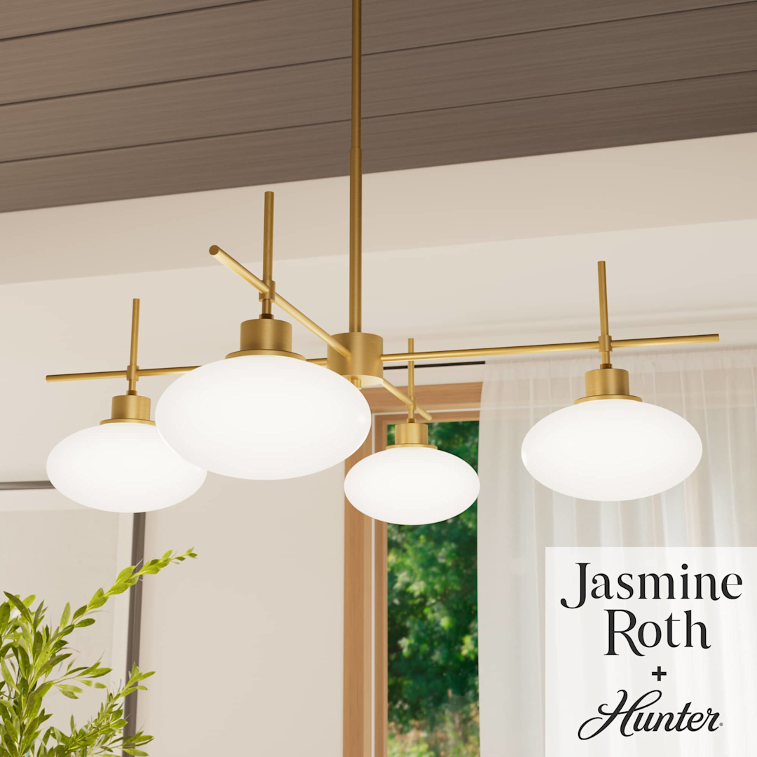 Hunter Getty Jasmine Roth 4 Light Large 34 Inch Chandelier