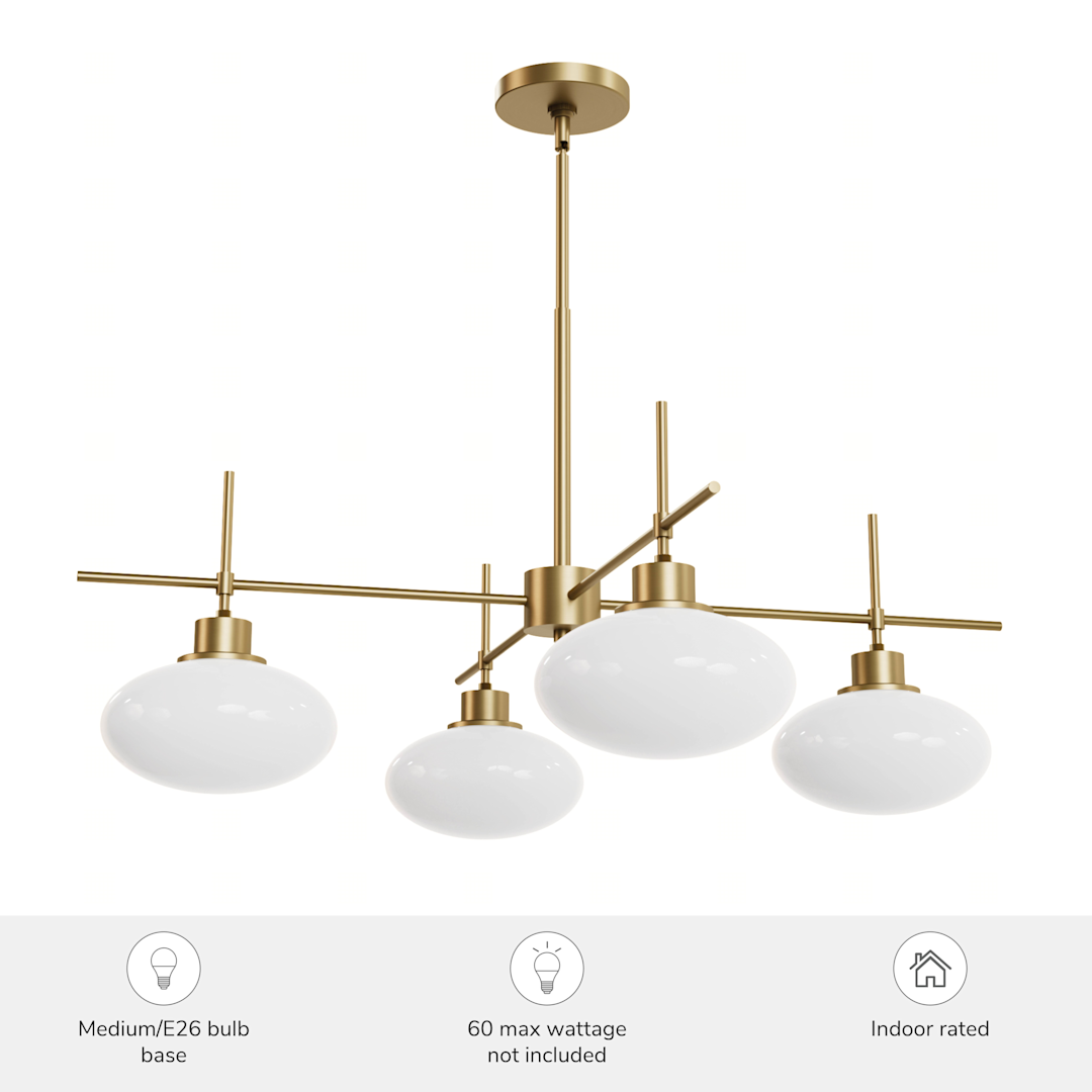 Hunter Getty Jasmine Roth 4 Light Large 34 Inch Chandelier