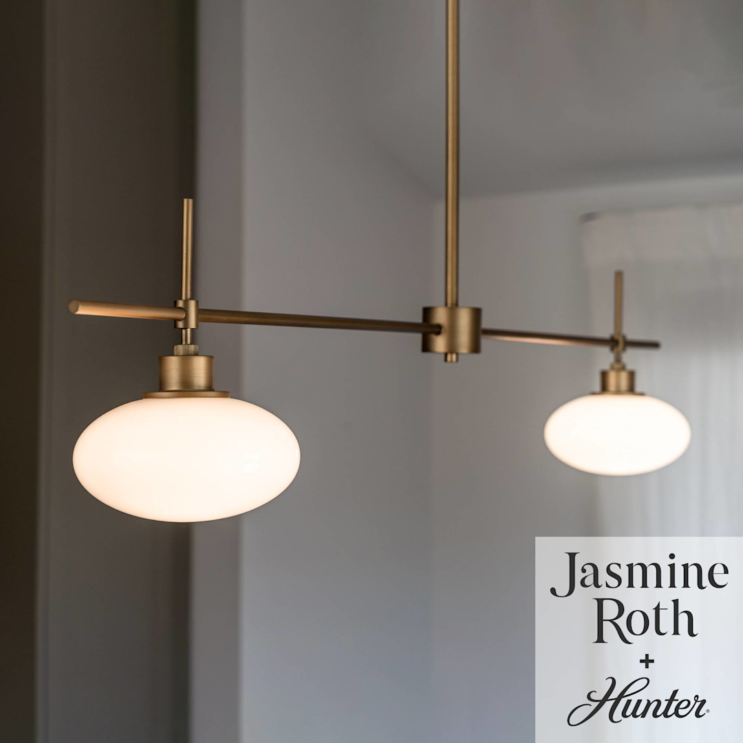 Hunter Getty Jasmine Roth 2 Light Large 52 Inch Linear Chandelier