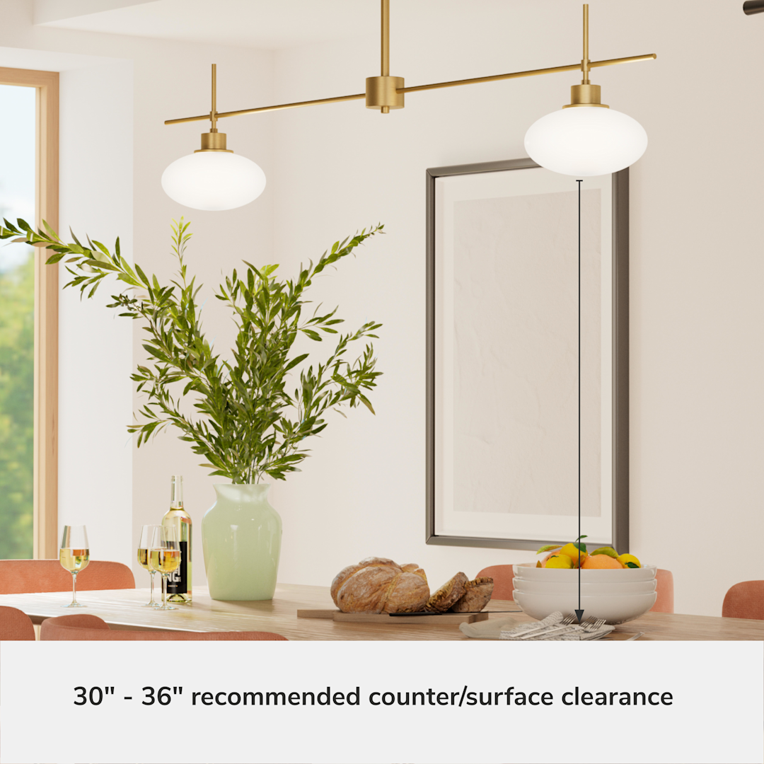 Hunter Getty Jasmine Roth 2 Light Large 52 Inch Linear Chandelier