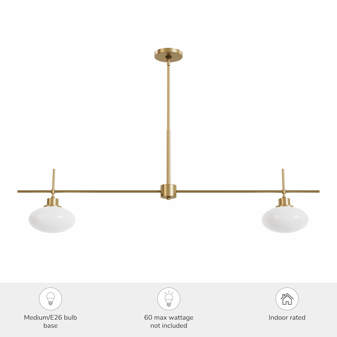 Hunter Getty Jasmine Roth 2 Light Large 52 Inch Linear Chandelier
