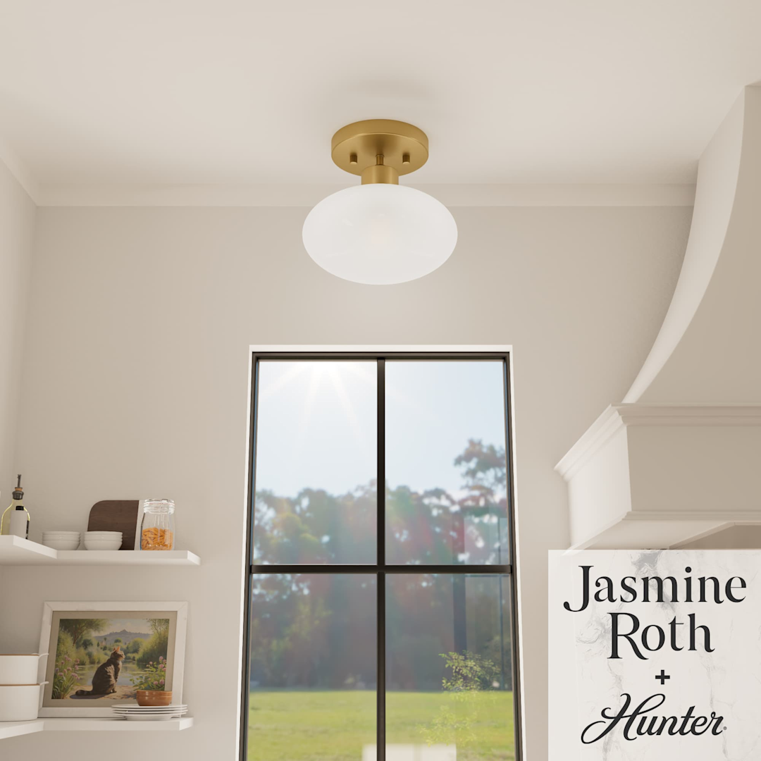 Hunter Getty Jasmine Roth 1 Light Small 8 Inch Flush Mount