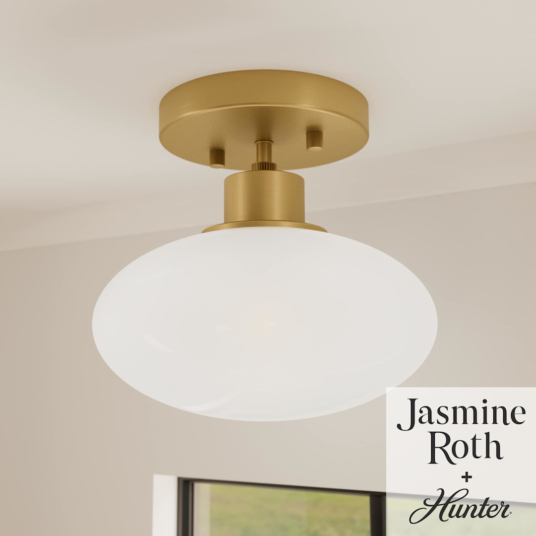 Hunter Getty Jasmine Roth 1 Light Small 8 Inch Flush Mount