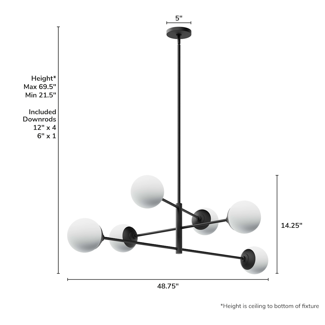 Hunter Hepburn 6 Light Extra Large 48 Inch Chandelier