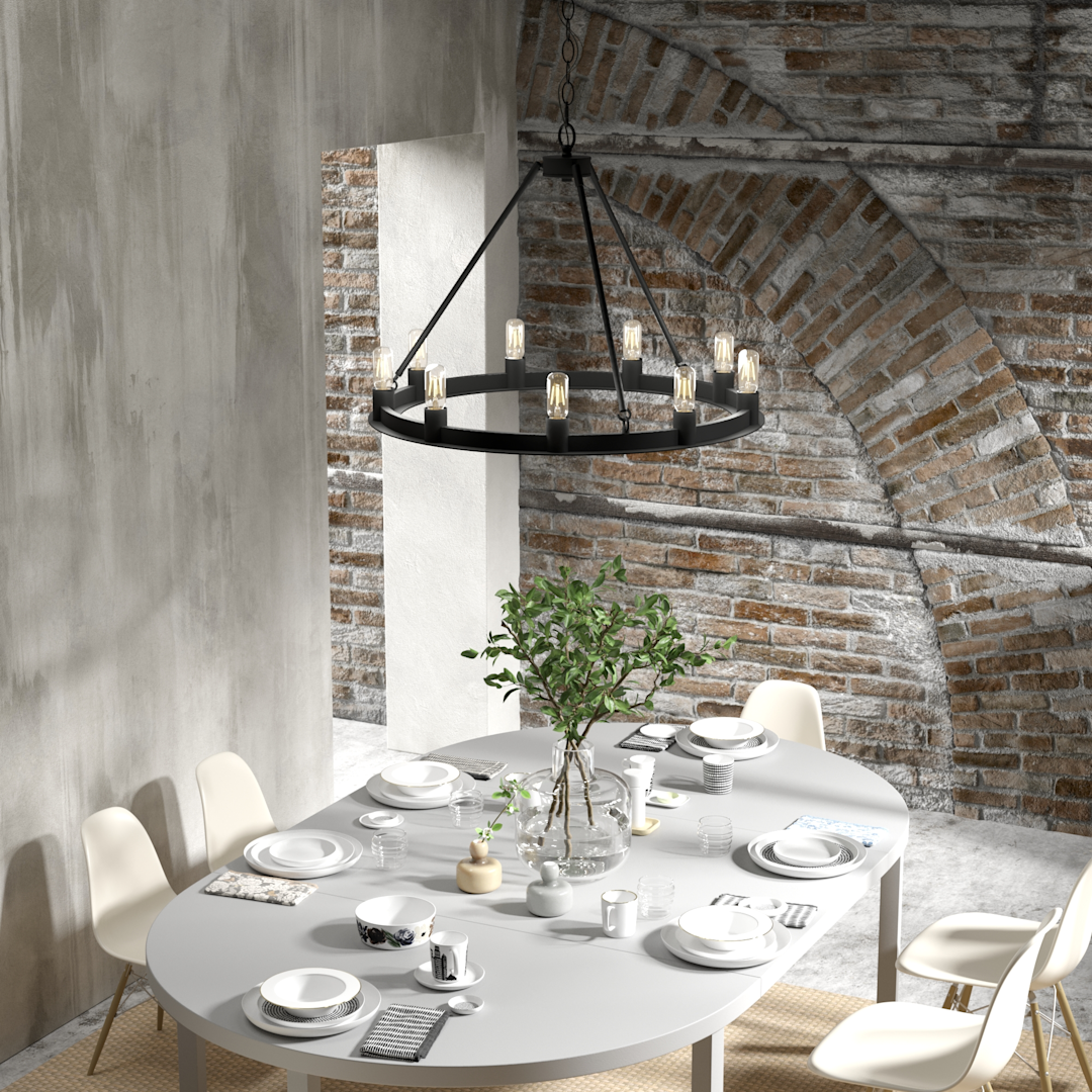 Hunter Saddlewood 9 Light Chandelier
