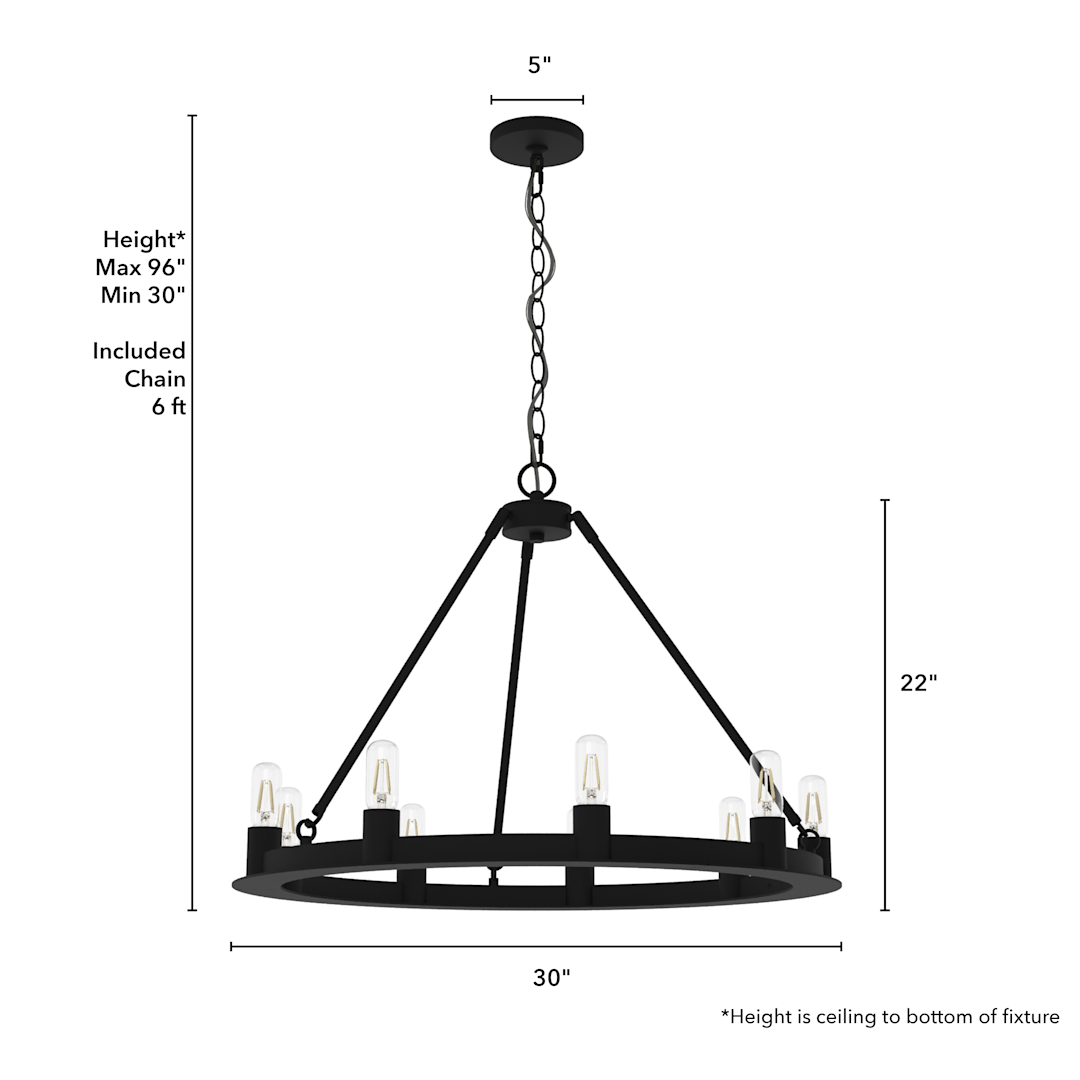 Hunter Saddlewood 9 Light Chandelier