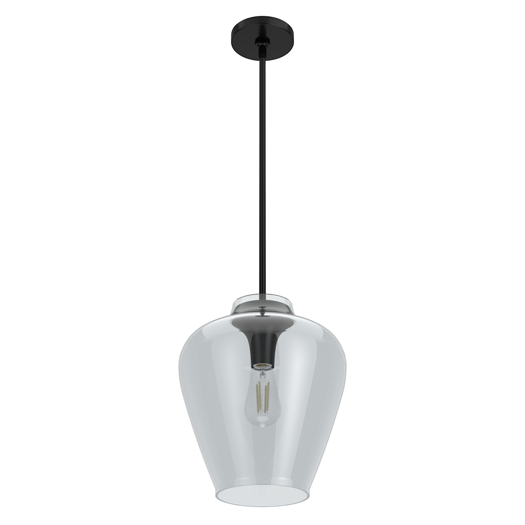 Hunter Vidria Smoked Glass 1 Light 12 Inch Pendant