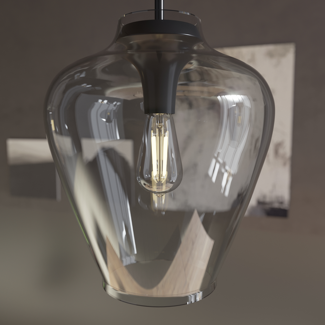 Hunter Vidria Smoked Glass 1 Light 12 Inch Pendant