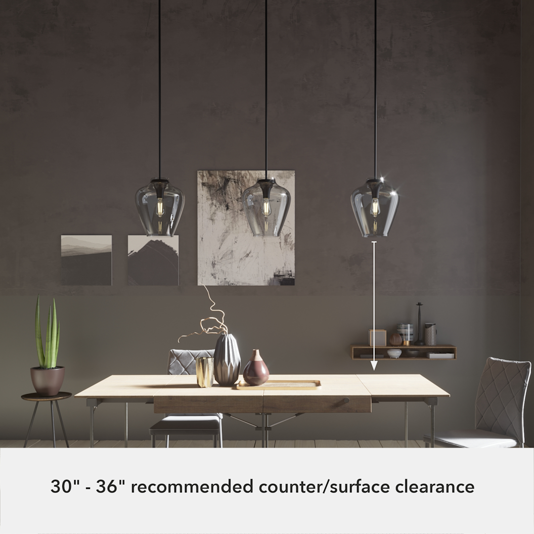 Hunter Vidria Smoked Glass 1 Light 12 Inch Pendant