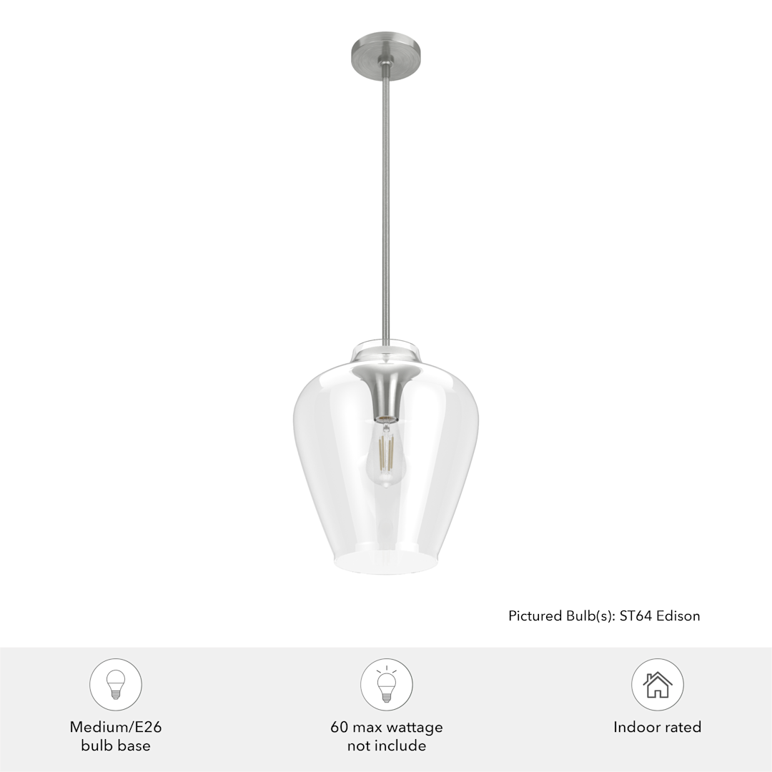 Hunter Vidria 1 Light 12 Inch Pendant