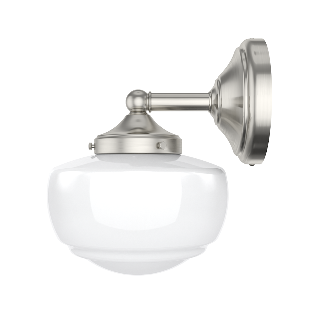 Hunter Saddle Creek Shiny Cased White Glass 1 Light Sconce