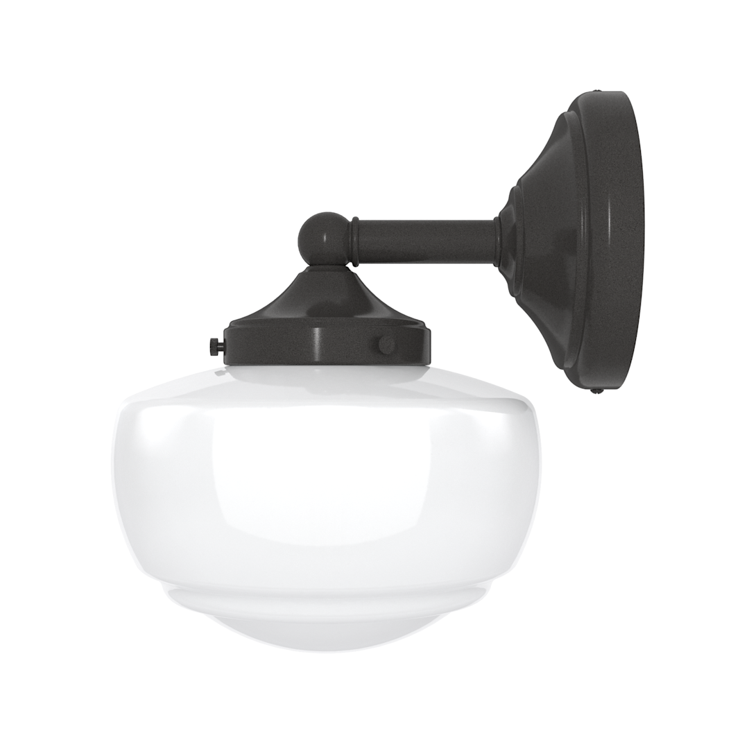 Hunter Saddle Creek Shiny Cased White Glass 1 Light Sconce