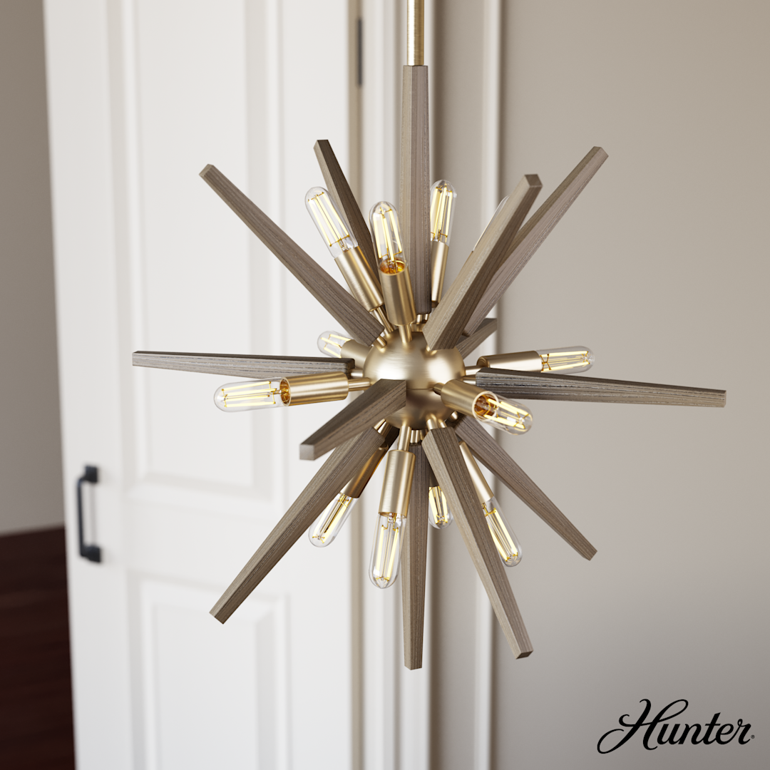 Hunter Jupiter Star 12 Light Pendant 18 inch