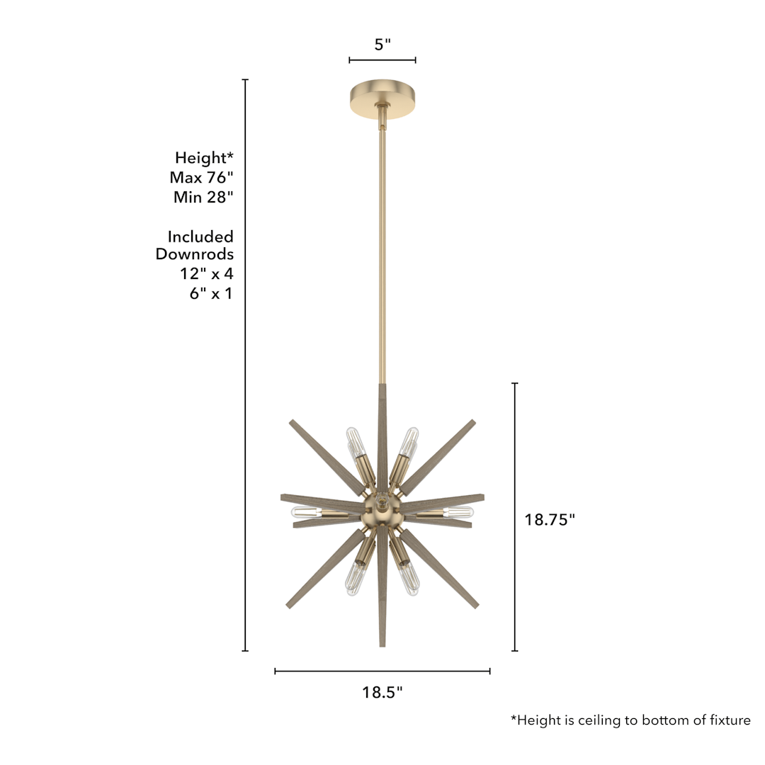 Hunter Jupiter Star 12 Light Pendant 18 inch