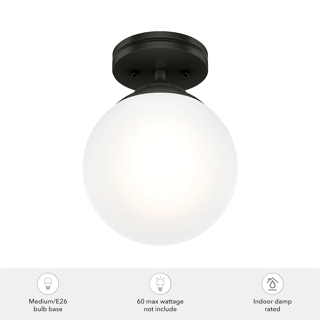 Hunter Hepburn 1 Light Semi-Flush Mount