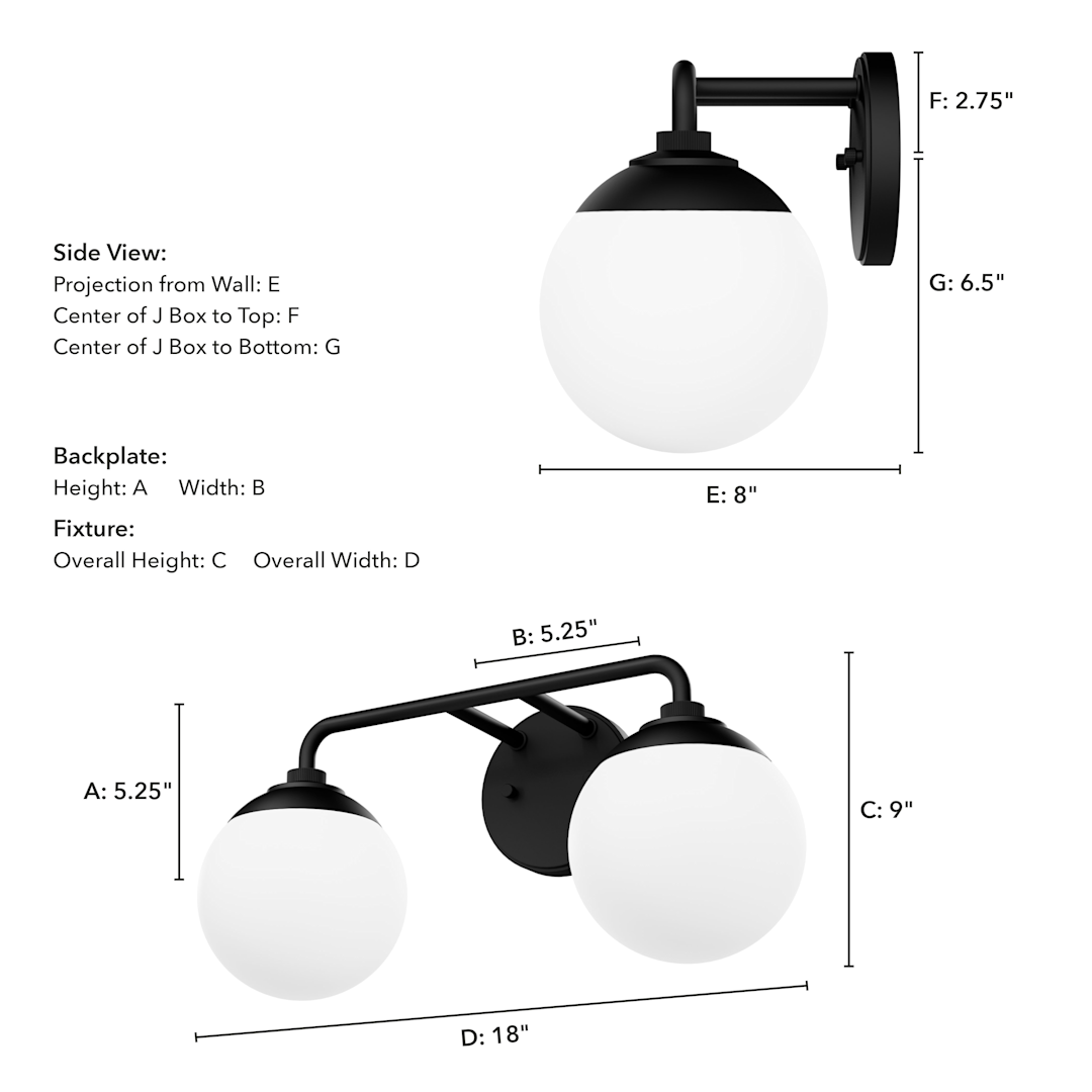 Hunter Hepburn 2 Light Vanity