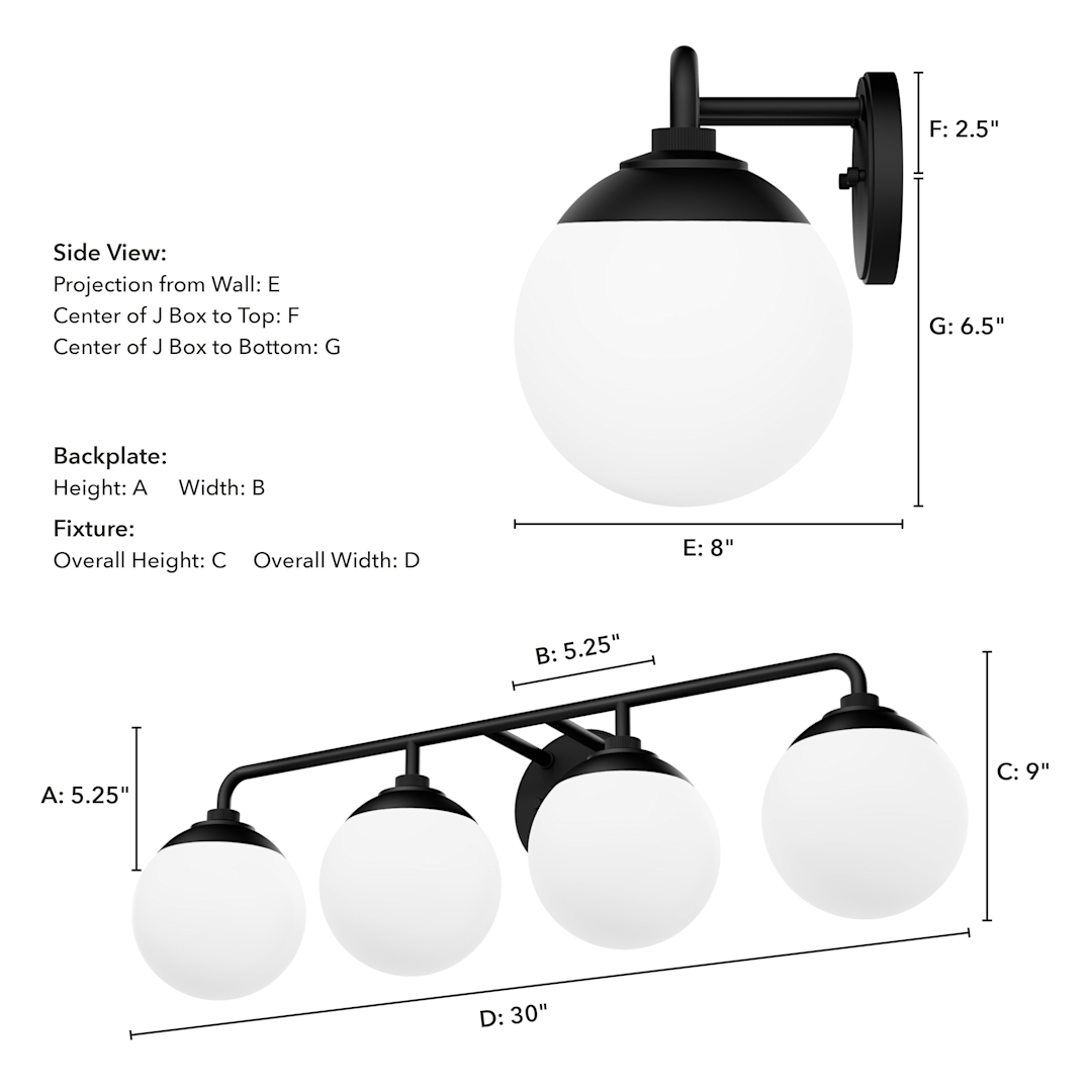 Hunter Hepburn 4 Light Vanity