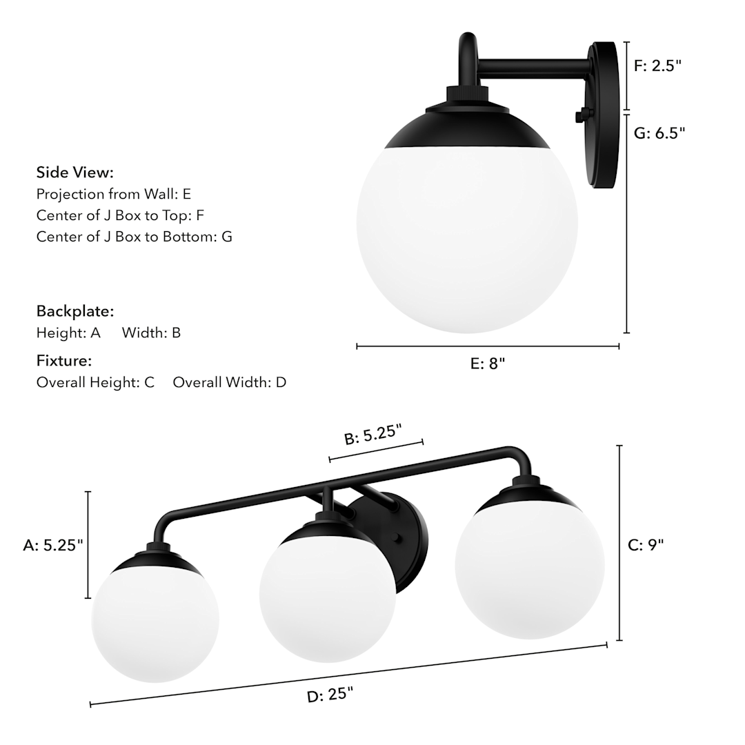 Hunter Hepburn 3 Light Vanity