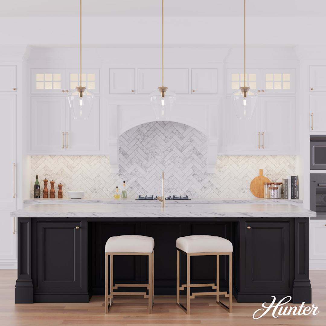 Hunter Vidria 1 Light 12 Inch Pendant