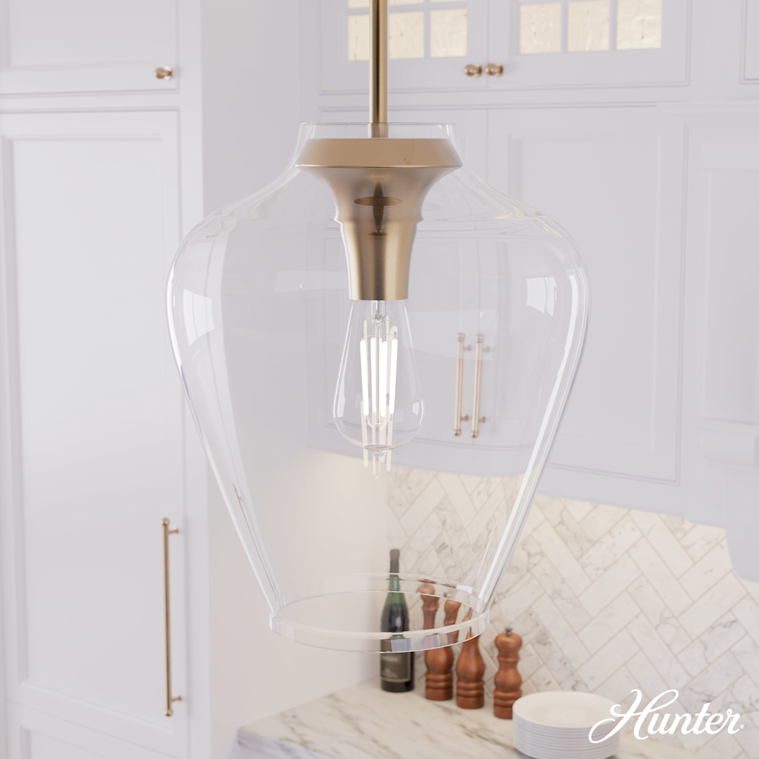 Hunter Vidria 1 Light 12 Inch Pendant