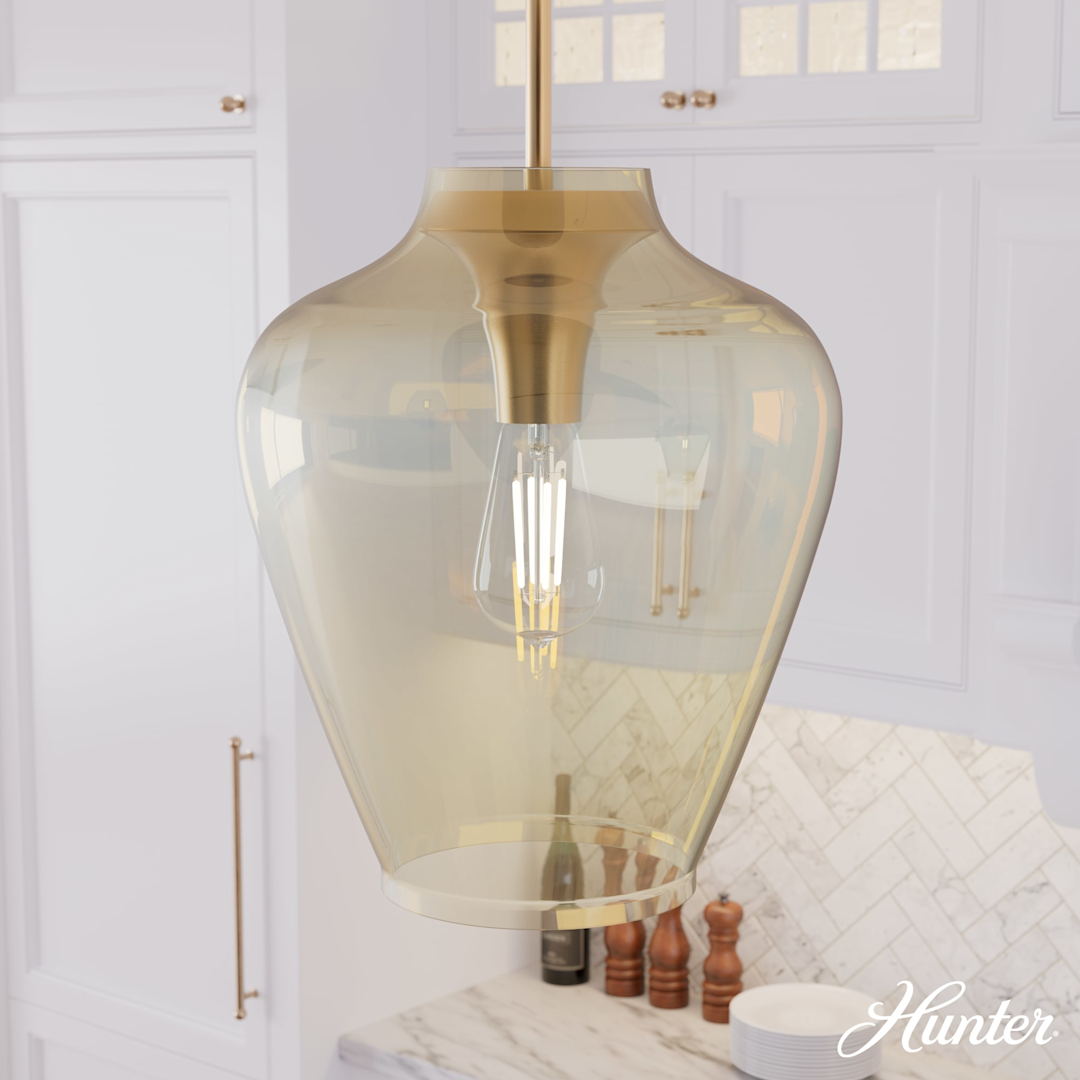 Hunter Vidria 1 Light 12 Inch Pendant