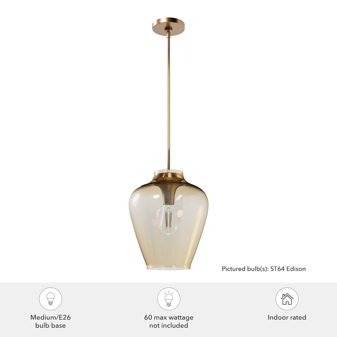 Hunter Vidria 1 Light 12 Inch Pendant