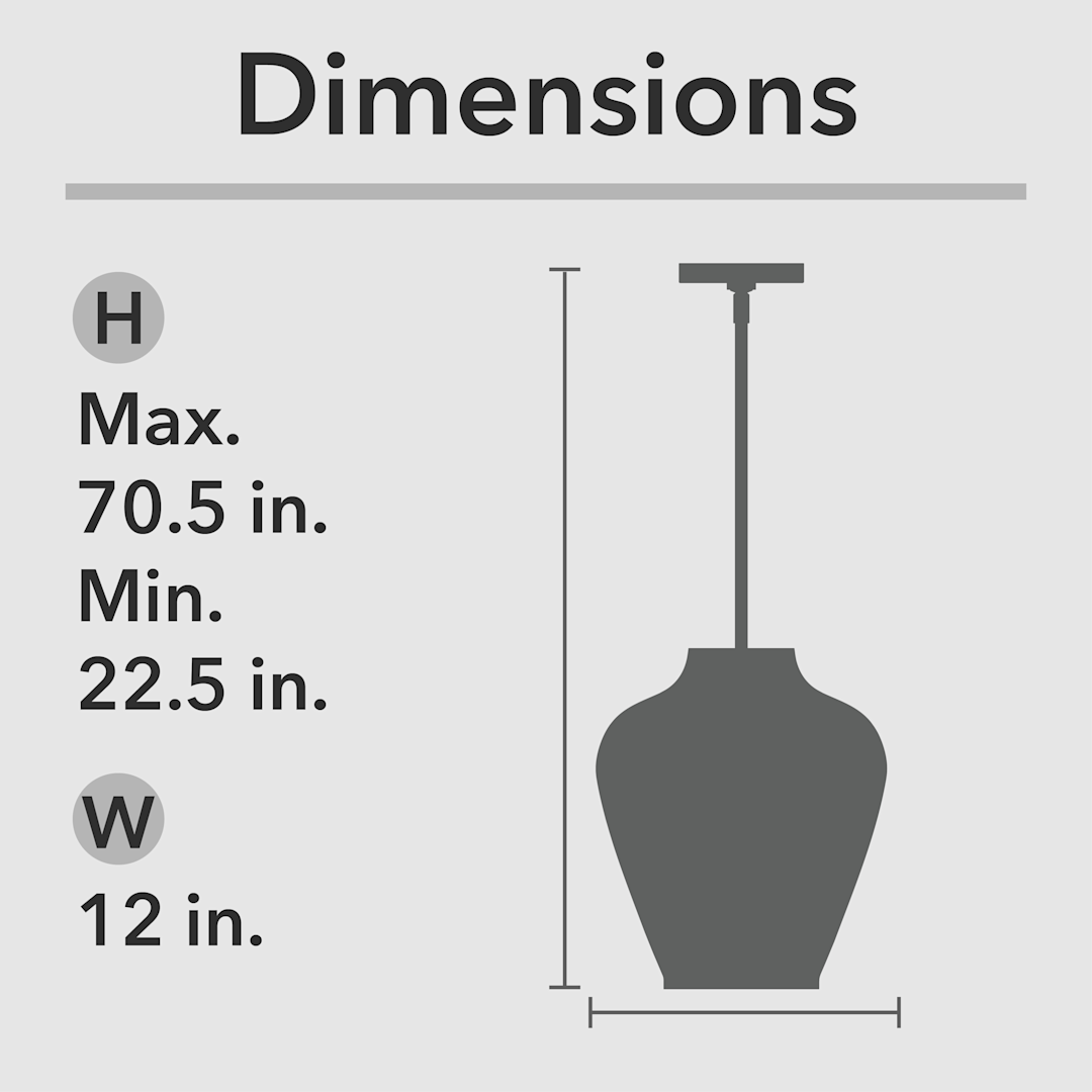 Hunter Vidria 1 Light 12 Inch Pendant