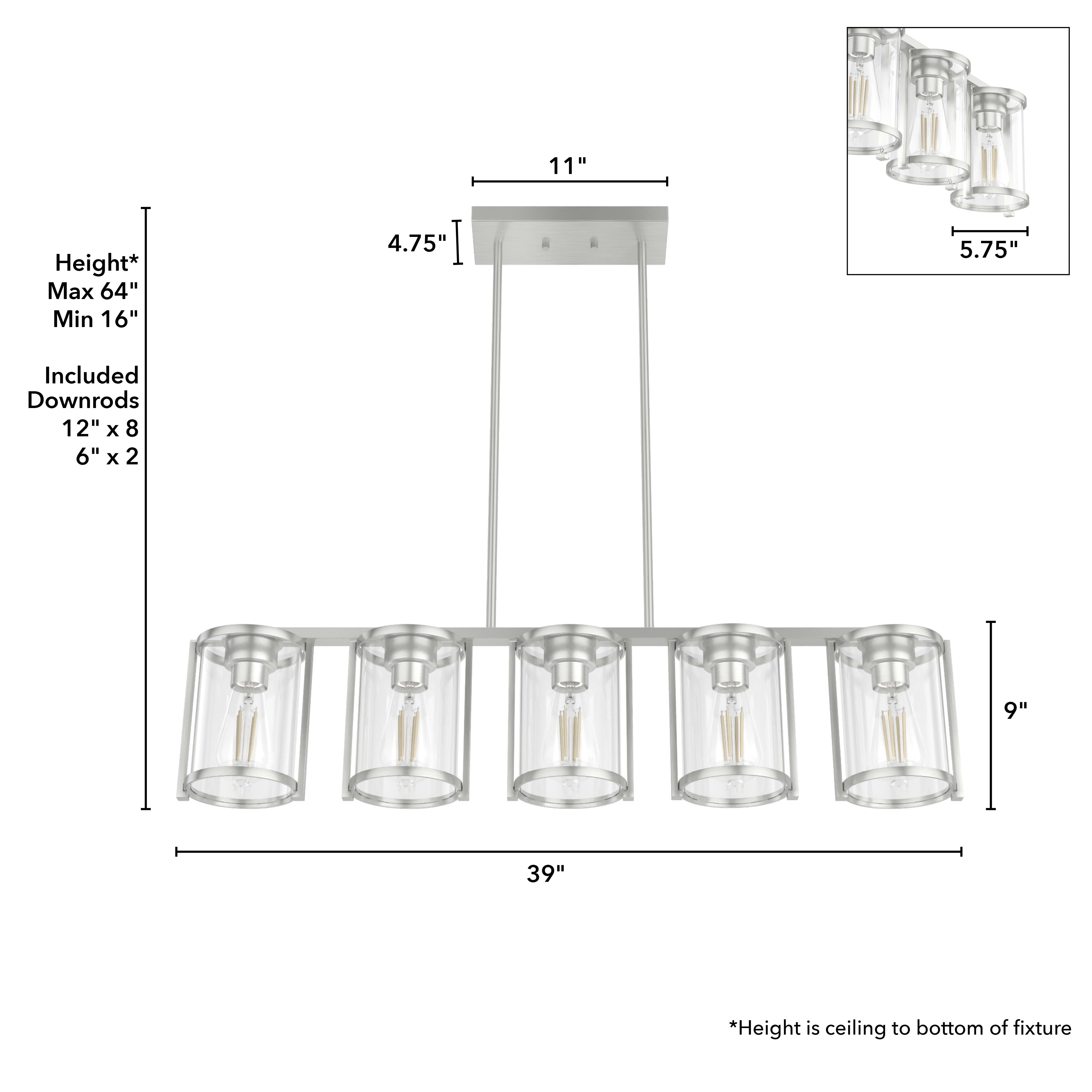 Astwood 5 Light Linear Chandelier