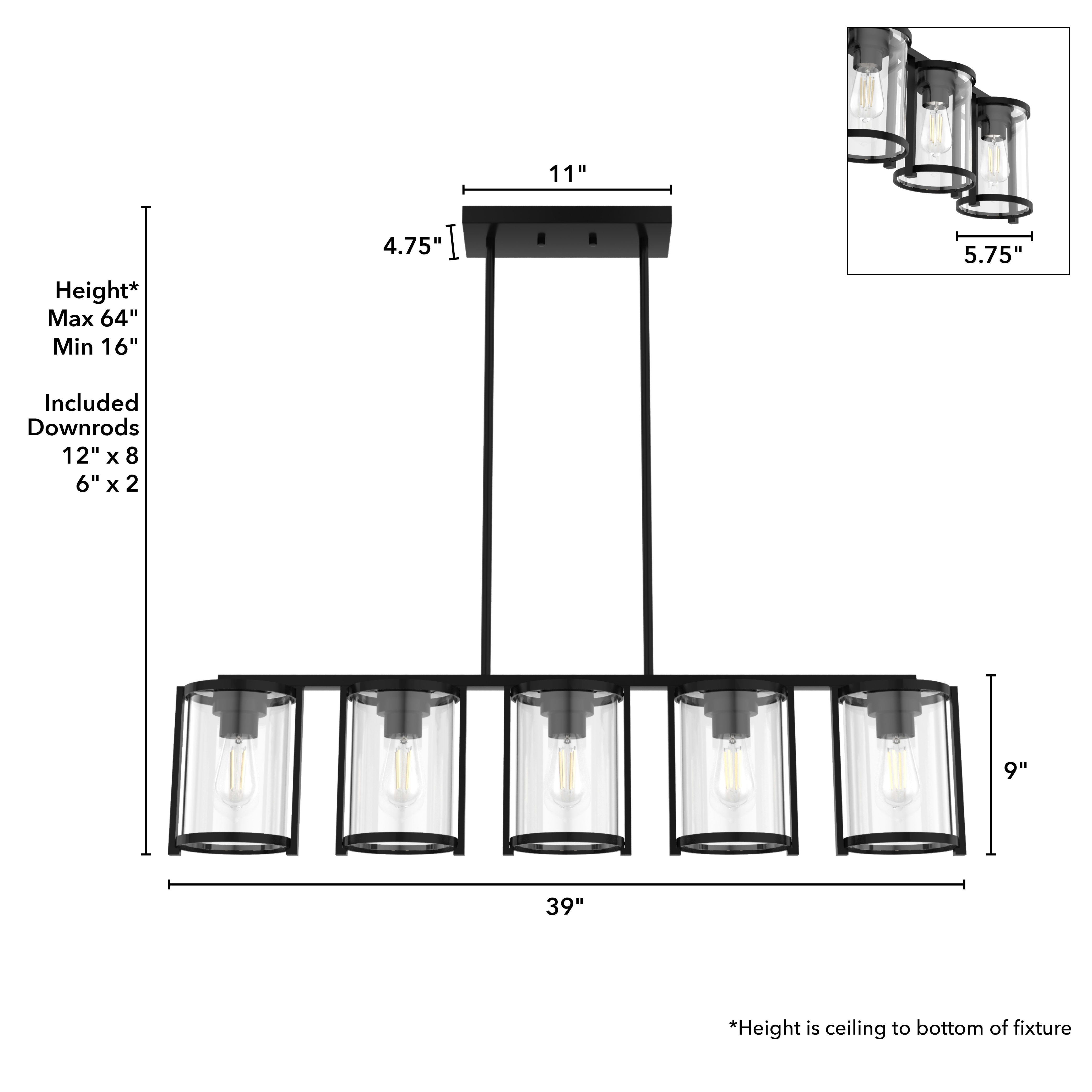 Astwood 5 Light Linear Chandelier