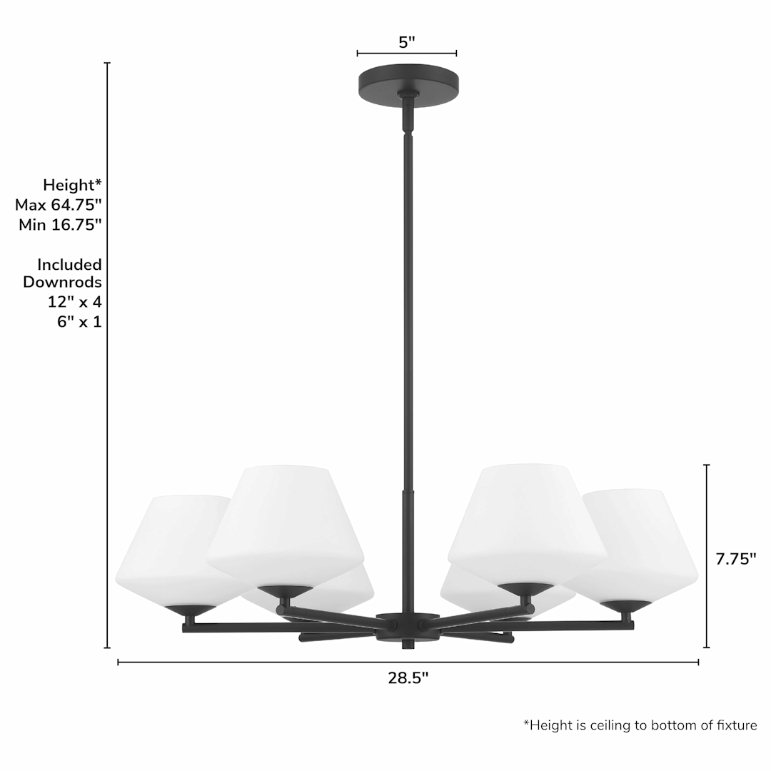 Celestial Valley 6 Light Medium 27 Inch Chandelier
