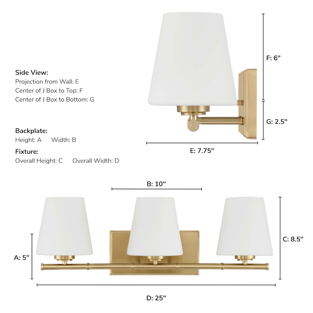 Hunter Fauna Grove 3 Light Medium 25 Inch Vanity