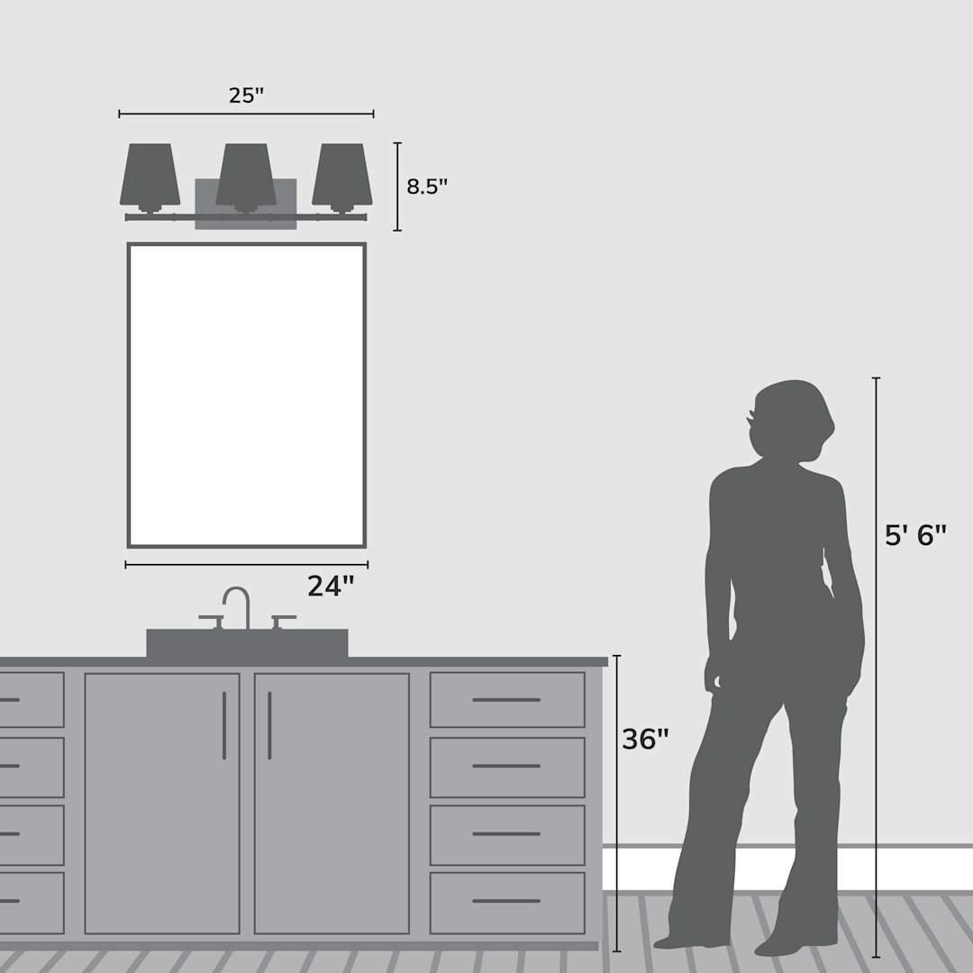 Hunter Fauna Grove 3 Light Medium 25 Inch Vanity