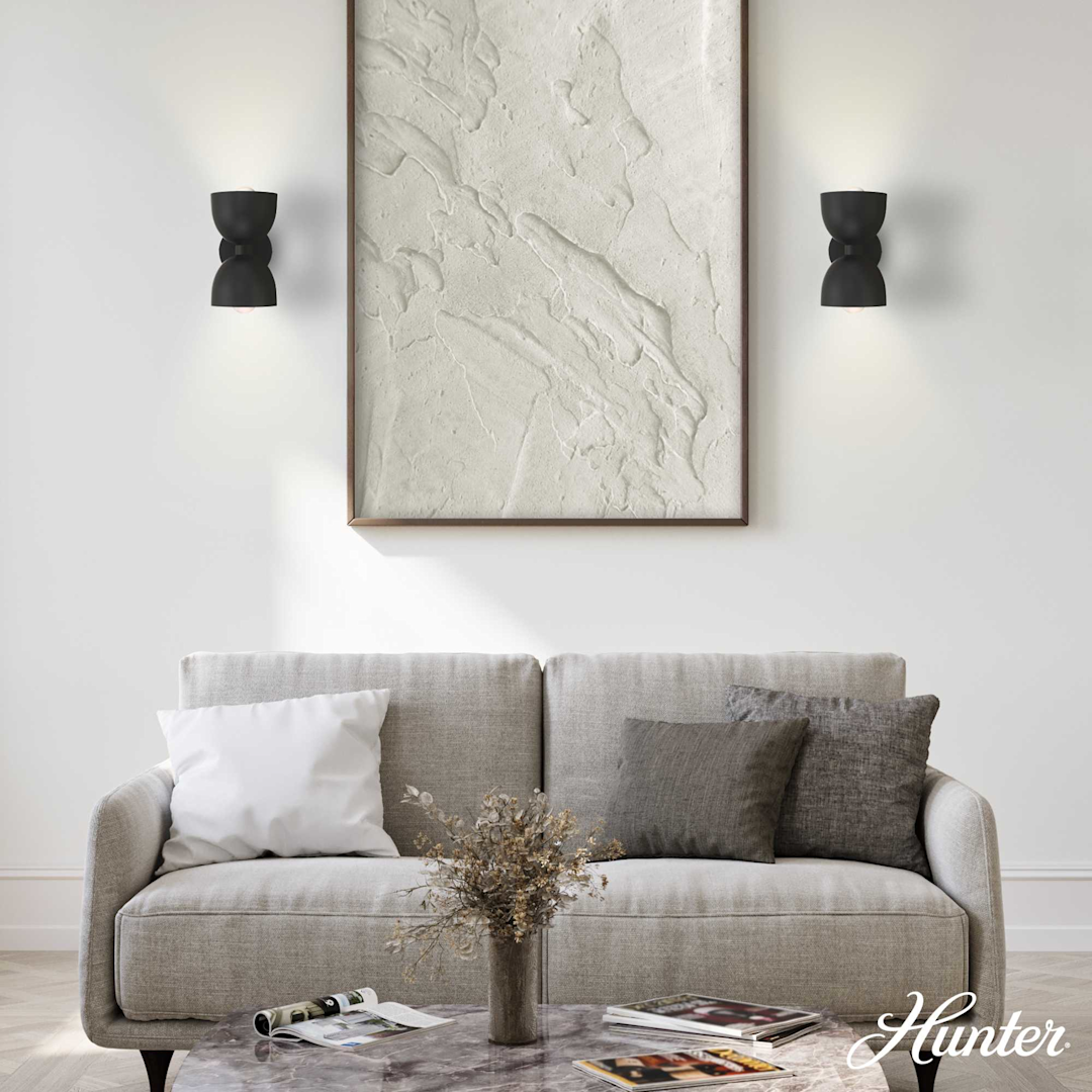 Hunter Erling 2 Light Medium 10 Inch Sconce