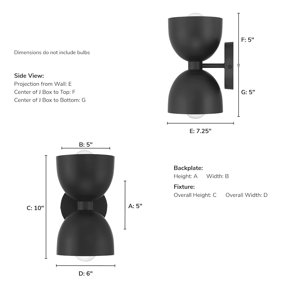 Hunter Erling 2 Light Medium 10 Inch Sconce