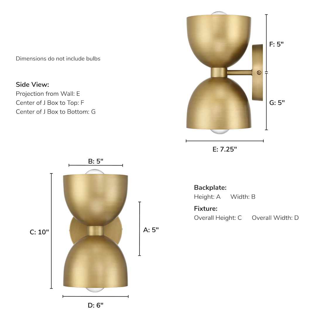 Hunter Erling 2 Light Medium 10 Inch Sconce